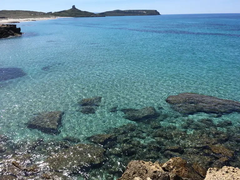 Acqua cristallina lungo la costa del Sinis
